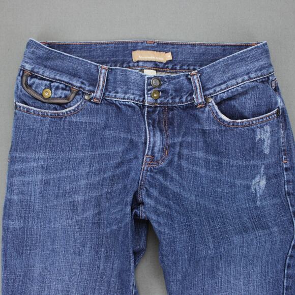 Abercrombie Fitch Jeans Womens 6 Faded Whiskered Medium Wash Flap Pocket Y2K - Picture 2 of 9